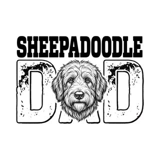 Sheepadoodle Dad Funny Dog Owner T-Shirt Vintage Retro Pet Lover Gift