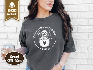 Fluffy Puppy Coffee Cup Heart doodle dog shirt - photo 6