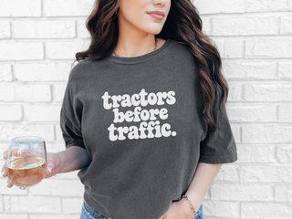 Tractors Before Traffic Lettering funny shirt - photo 4