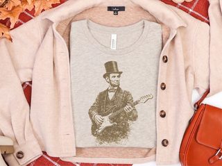 Abe Lincoln Rockin' Guitar Vintage funny shirt - photo 8