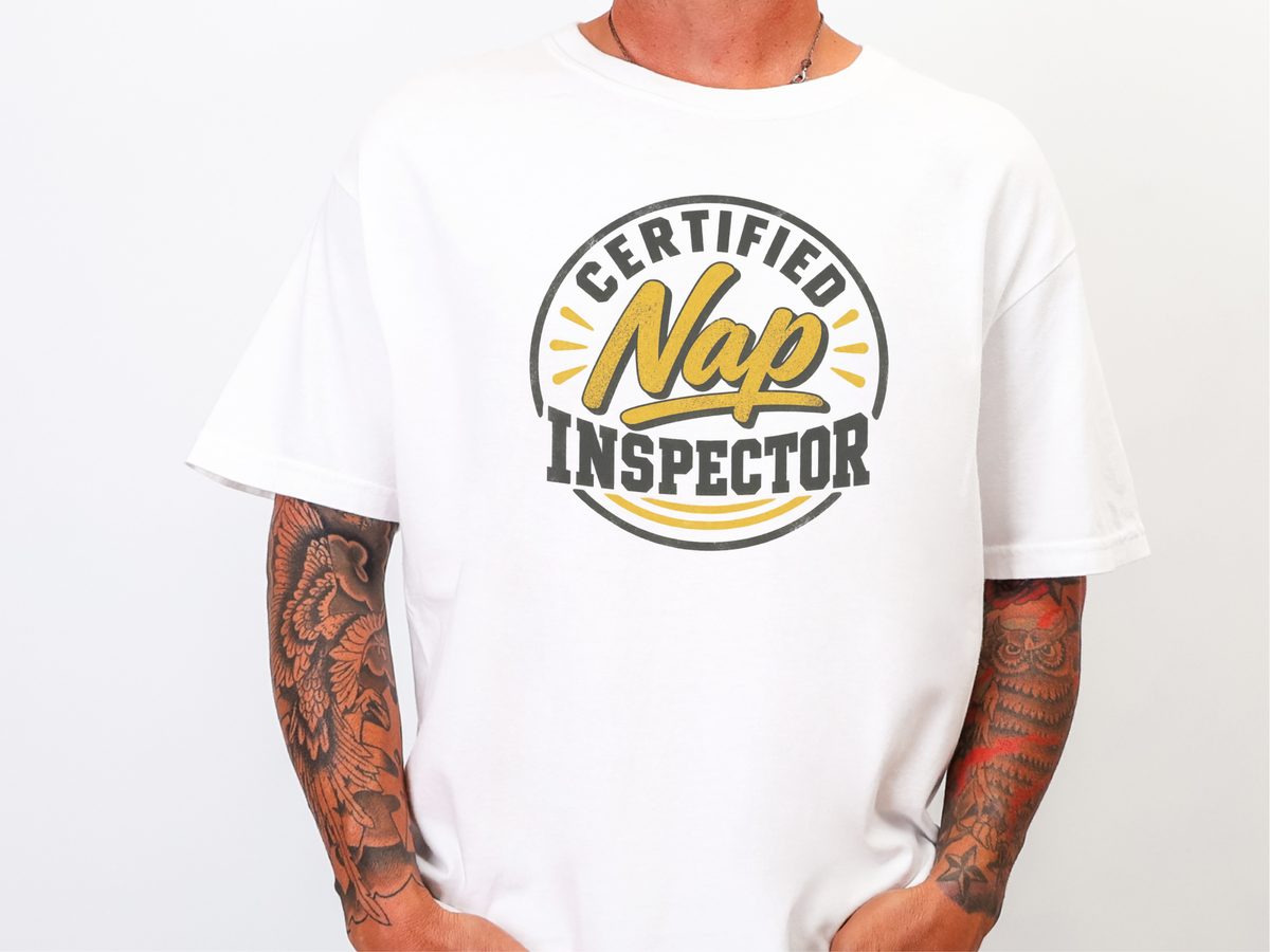 Certified Nap Inspector Round Badge Funny Napping Gift Shirt Tee