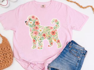 Comfort Colors Australian Doodle Floral Silhouette doodle dog shirt - photo 4