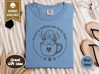 Fluffy Puppy Coffee Cup Heart doodle dog shirt - photo 7
