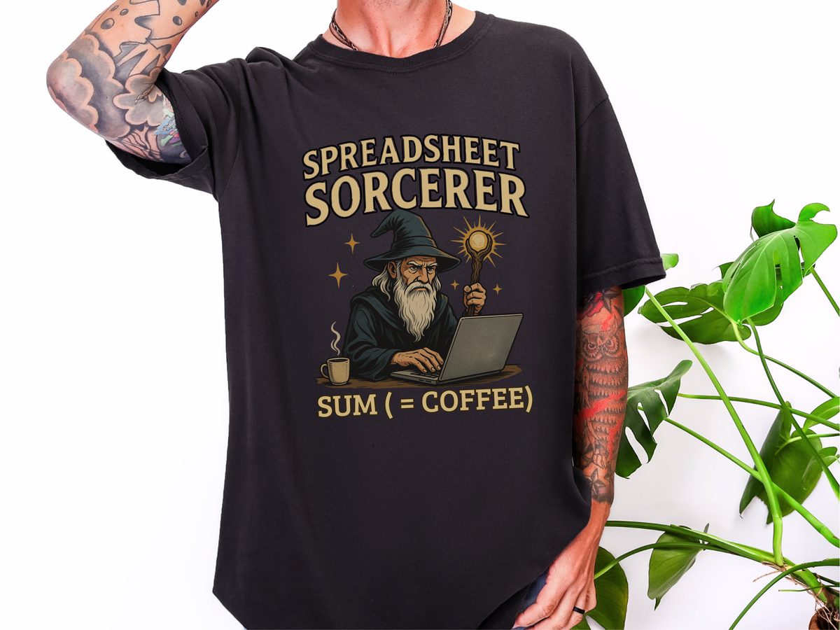 Spreadsheet Sorcerer T-Shirt Comfort Colors Vintage IT Nerd Shirt