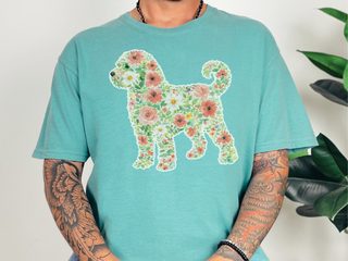 Comfort Colors Schnoodle Floral Silhouette doodle dog shirt - photo 8
