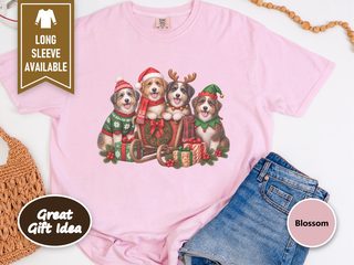 Christmas Aussiedoodle Sleigh Group doodle dog shirt - photo 3