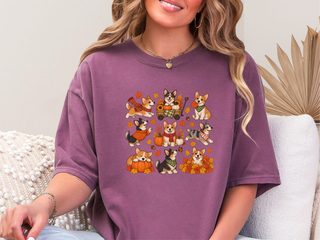 Autumn Corgi Dog Activities doodle dog shirt - photo 7