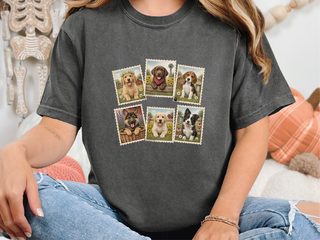 Country Dog Postage Stamps funny shirt - photo 5
