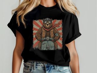 Bear on a Vespa funny shirt - photo 4