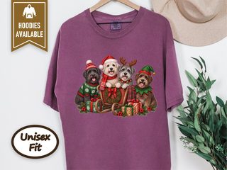 Schnoodle Christmas Sleigh Dogs doodle dog shirt - photo 4