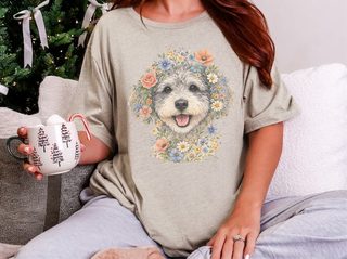 Schnoodle Floral Face doodle dog shirt - photo 8