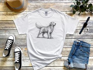 Golden Retriever Sketch funny shirt - photo 1