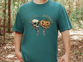 Skull Pumpkin Heebie Jeebies funny shirt - photo 6