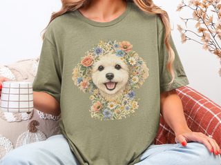 Maltipoo Floral Face doodle dog shirt - photo 6