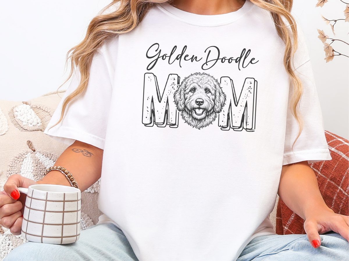 Comfort Colors Golden Doodle Mom T-Shirt for Fluffy Dog Owners