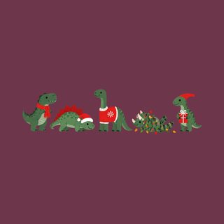 Cute Christmas Dinosaur Lineup Kids Christmas Dinosaur Shirt Tee