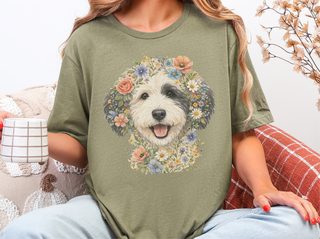 Sheepadoodle Floral Face doodle dog shirt - photo 4