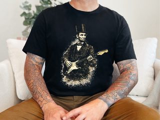 Abe Lincoln Rockin' Guitar Vintage funny shirt - photo 2
