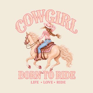 Pink Cowgirl Born To Ride Shirt Comfort Colors Rodeo Graphic Tee