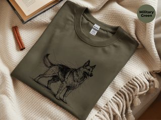 German Shepherd Sketch funny shirt - photo 5