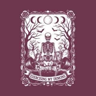 Skeleton Weightlifting Graveyard Art | Gothic Gym Shirt & Halloween Tee