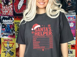 Santa's Helper Nutrition Label funny shirt - photo 3