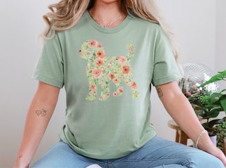 Golden Doodle Floral Silhouette doodle dog shirt - photo 6