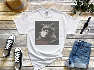 Raccoon Sipping A Cup Of Tea funny shirt - photo 1