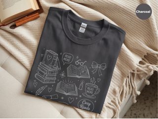 Cozy Reads Books Coffee and Cats funny shirt - photo 4