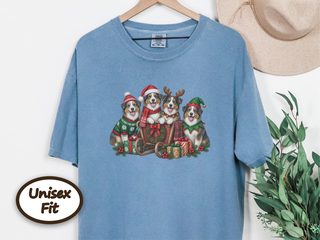 Christmas Australian Shepherds Sleigh Group doodle dog shirt - photo 7