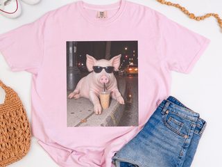 Cool Pig Drinking Iced Coffee funny shirt - photo 6