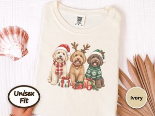 Christmas Goldendoodle Dog Trio doodle dog shirt - photo 7