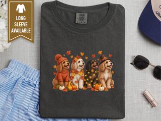 Festive Autumn Cavapoo Dogs doodle dog shirt - photo 3