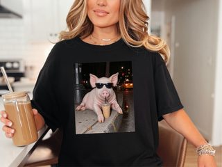Cool Pig Drinking Iced Coffee funny shirt - photo 3