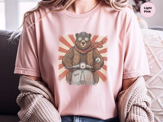 Bear on a Vespa funny shirt - photo 6