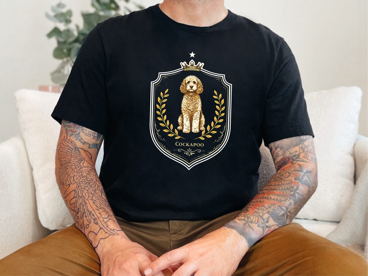 Cockapoo Royal Crest Vintage Dog Portrait T-Shirt for Pet Lovers