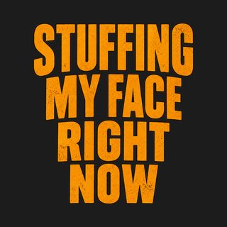 Stuffing My Face Brown Lettering Funny Thanksgiving Feast Shirt