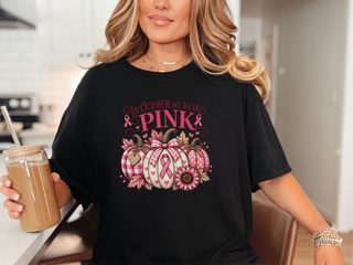 Pink Ribbon Autumn Pumpkins funny shirt - photo 4
