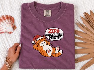 Zero Holiday Stress Cat funny shirt - photo 7