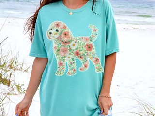 Comfort Colors Cavapoo Floral Silhouette doodle dog shirt - photo 8