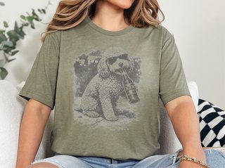 Cavapoo Drinking Beer doodle dog shirt - photo 5