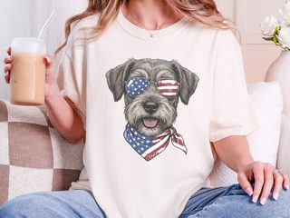 Patriotic Schnoodle Dog Glasses doodle dog shirt - photo 8