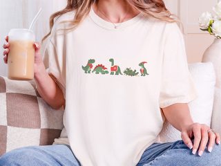 Cute Christmas Dinosaur Lineup funny shirt - photo 8