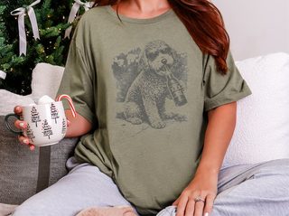 Schnoodle Drinking Beer doodle dog shirt - photo 5