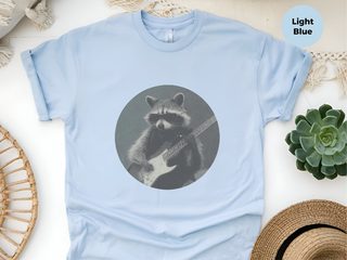 Raccoon Playing Electric Guitar funny shirt - photo 5