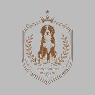 Bernedoodle Royal Crest Vintage Dog Art Laurel Wreath Crown Shirt