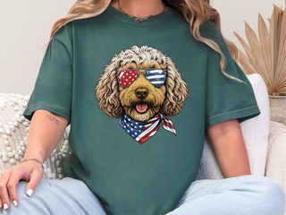 Patriotic Cockapoo Dog Portrait doodle dog shirt - photo 7