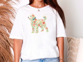 Floral Sheepadoodle Silhouette doodle dog shirt - photo 7