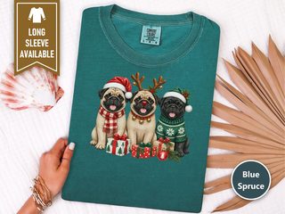 Christmas Pugs Holiday Trio doodle dog shirt - photo 8