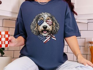 Patriotic Aussiedoodle Sunglasses Bandana doodle dog shirt - photo 7